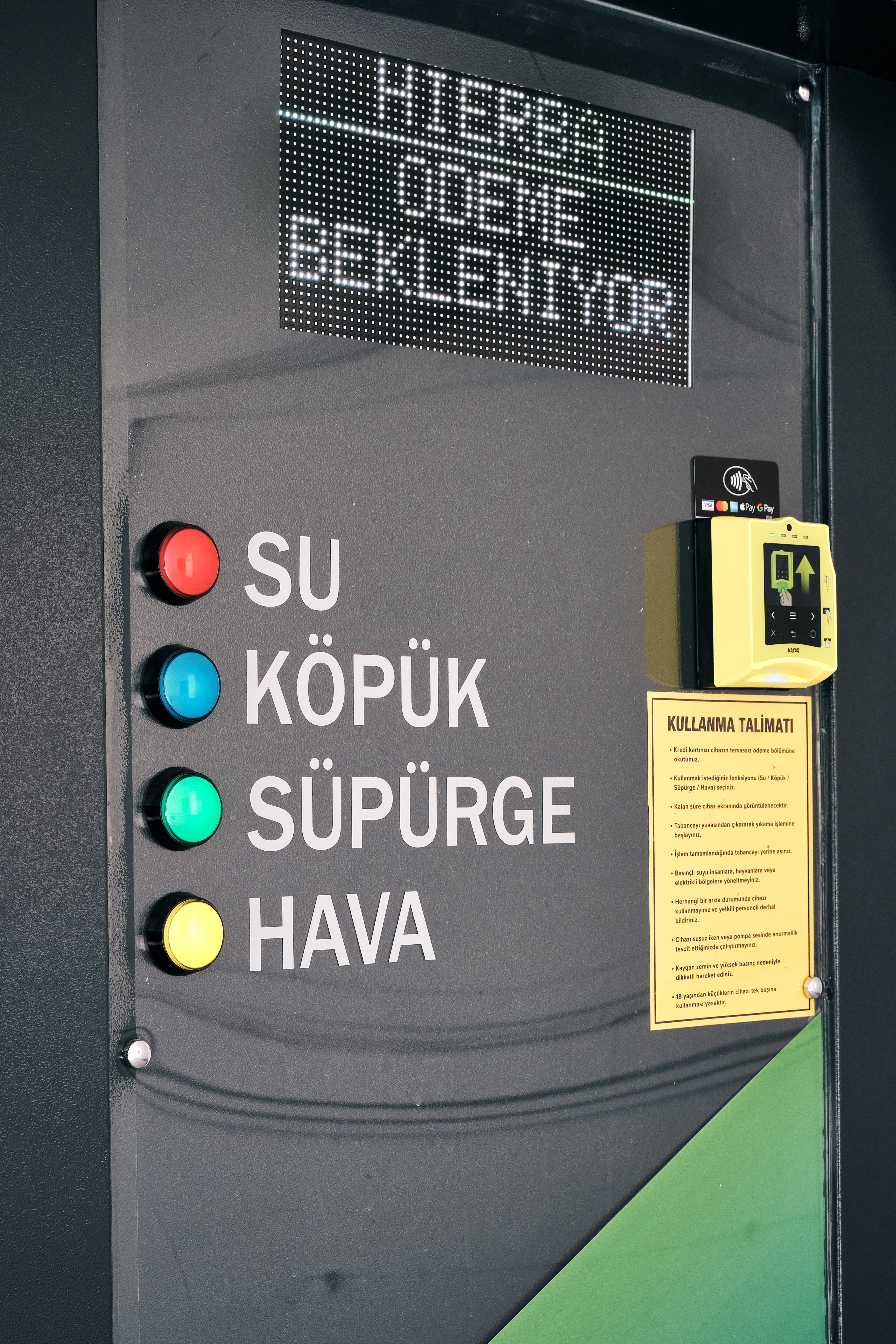 QuadroClean kredi kartlı self servis araç yıkama